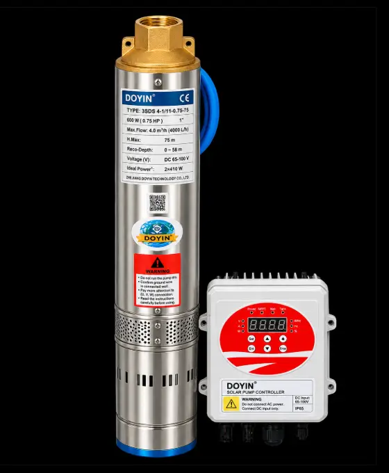 3SDS4 Doyin solar submersible pump 600W 0.75HP with controller for borehole water pumping in Kenya