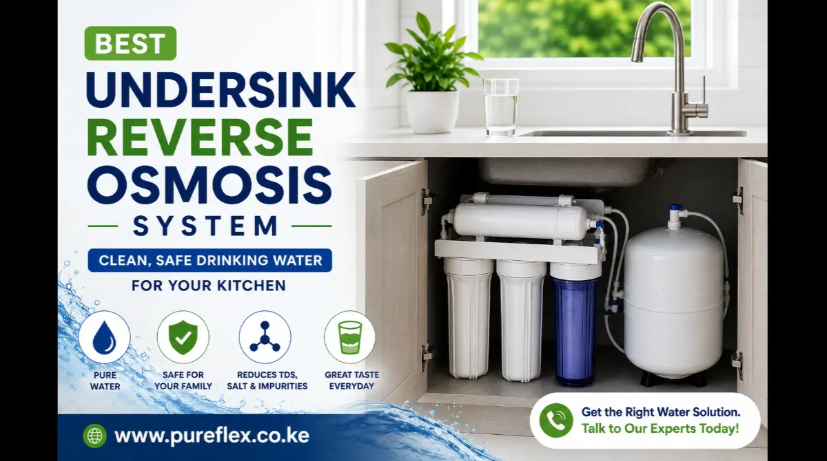 Best undersink reverse osmosis system in Kenya for clean drinking water, designed for homes with salty borehole, municipal and other challenging water sources.