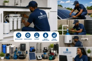 Buy water purification, solar, water heating and pumping solutions in Kenya with professional installation, maintenance and customer support from PureFlex.