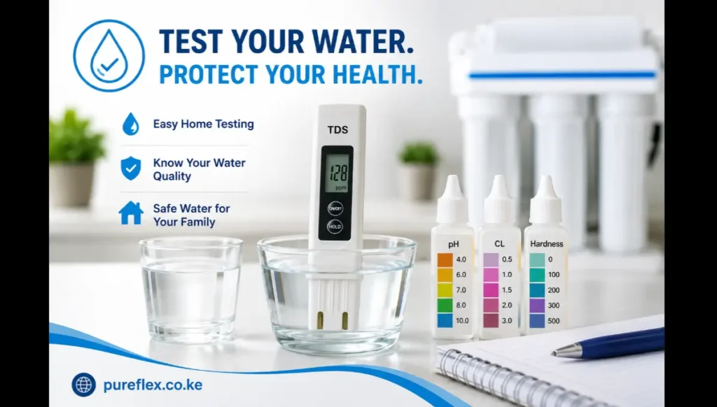 How to test water quality at home using a TDS meter and water testing kits in Kenya