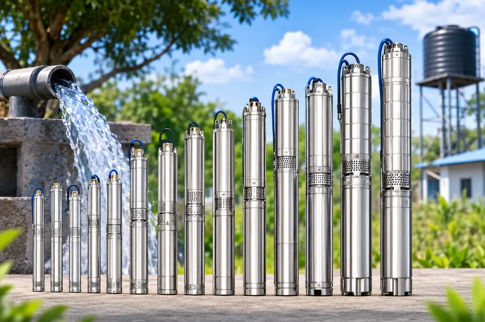 Doyin AC submersible pumps from 0.5HP to 10HP for borehole water supply in Kenya