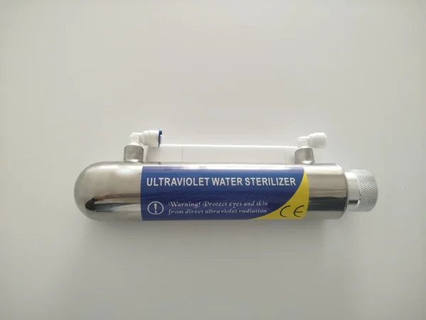 UV water sterilizer for under-sink water purifier in Kenya, stainless steel UV sterilization unit for upgrading 5-stage and 6-stage RO systems.