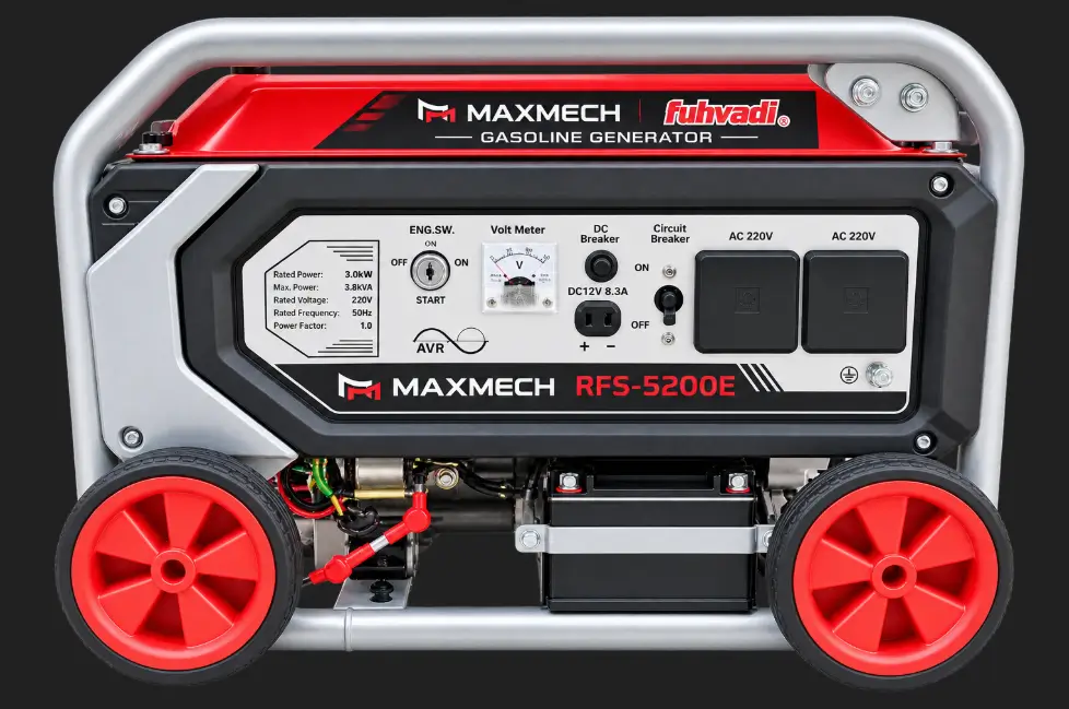 Maxmech RFS-5200 Manual Generator with 3.8KVA maximum output and 3.0kW rated power
