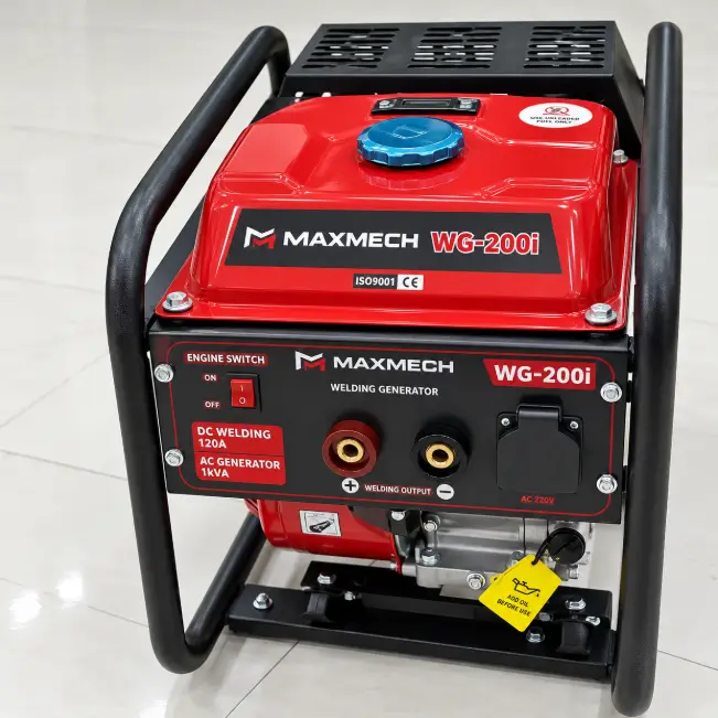 Maxmech WG-200i Welding Generator 120A with 1KVA DC output and portable petrol-powered design
