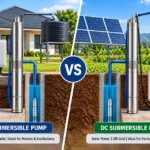DC vs AC submersible pump comparison for borehole water supply and solar pumping in Kenya