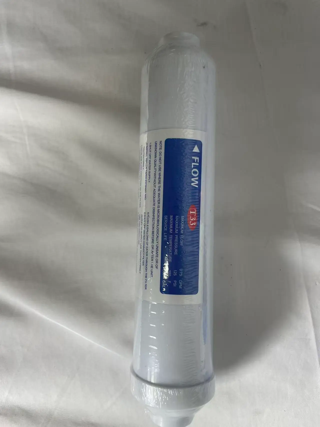 T33 filter cartridge inline post carbon filter