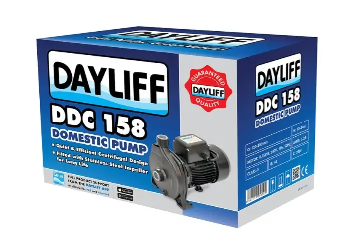 Dayliff DDC 158 domestic water pump box with centrifugal pump, available in Kenya