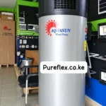 Aquasun heat pump water heater for energy-efficient hot water supply in Kenya, available from Pureflex.co.ke